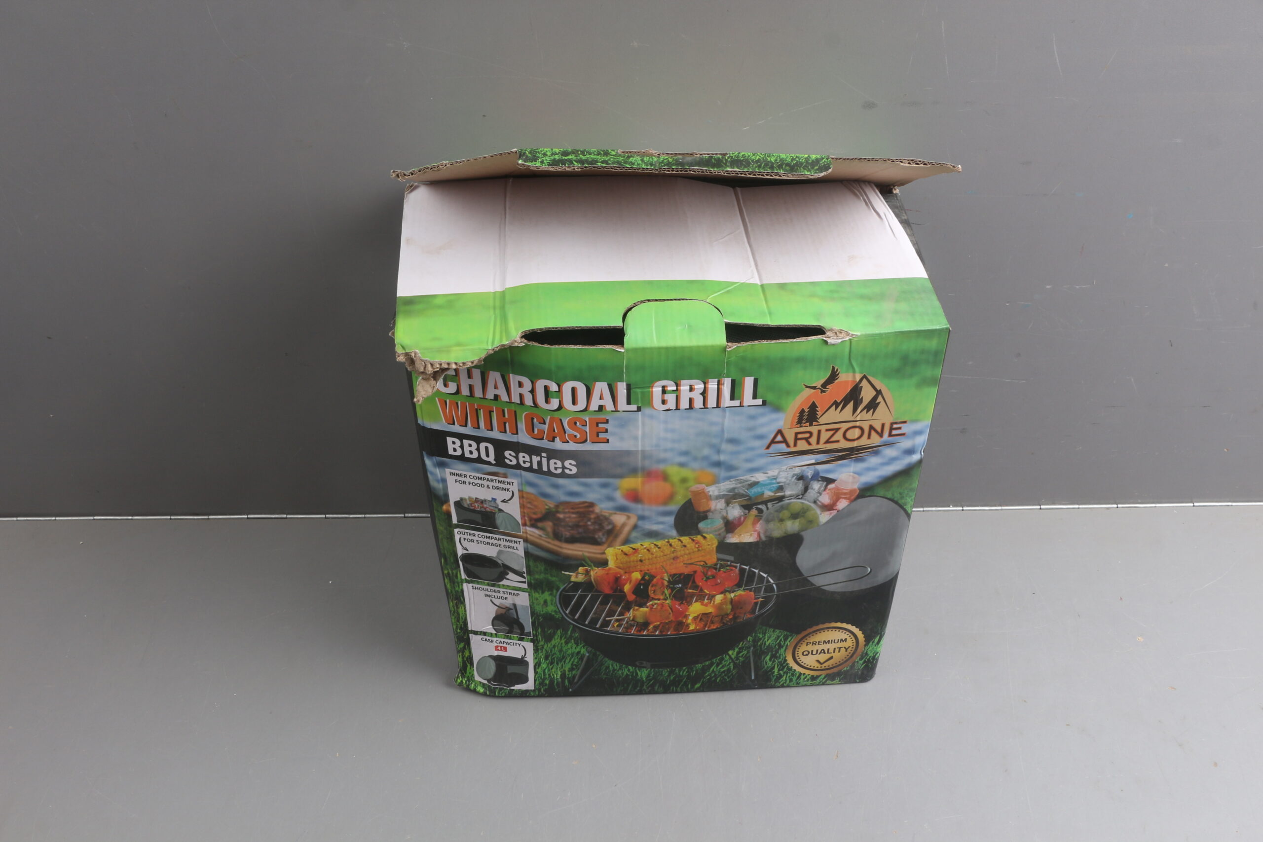 Гриль угольный в чехле, 26.5x24 см, BBQ, ARIZONE уцененный (0859860528)