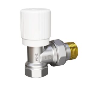 Кран вентильный угловой 3/4" вн.-нар под термоготовку для радиатора, LD