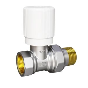 Кран вентильный прямой 1/2" вн.-нар под термоготовку для радиатора, LD