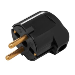 Вилка угловая (с/з, 16А, 250В) черная, Bylectrica